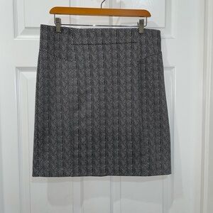 MICHAEL KORS Herringbone Black & White Pencil Skirt Large​​​​​
